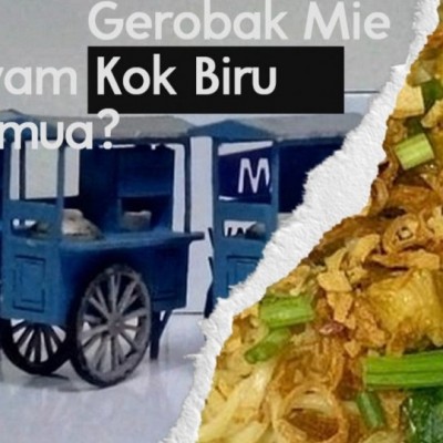Eksis Dari Tahun 1986, Gerobak Mie Ayam Kok Biru Semua?